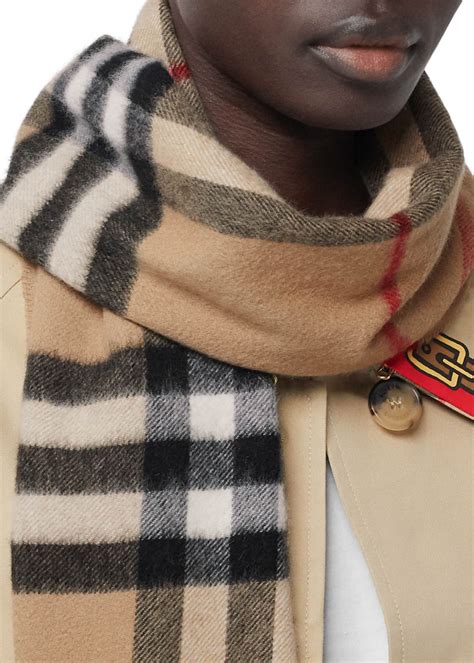 burberry giant check cashmere scarf sale|Burberry scarf 50 cashmere wool.